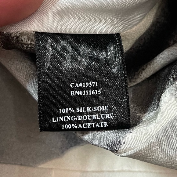 Robert Rodriguez Black Artsy Floral 100% Silk Cowl Neck Asymmetrical Mini Dress6 - Picture 7 of 10